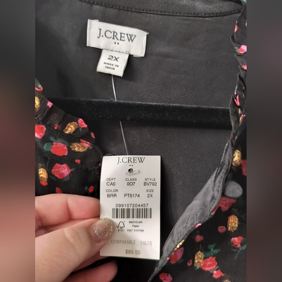 Floral J Crew Top - Picture 2 of 3